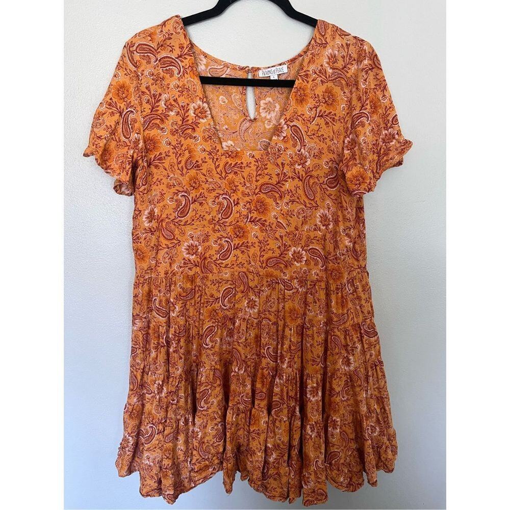 Patrons of Peace Paisley Orange/Yellow Toluca Dress Women’s Large